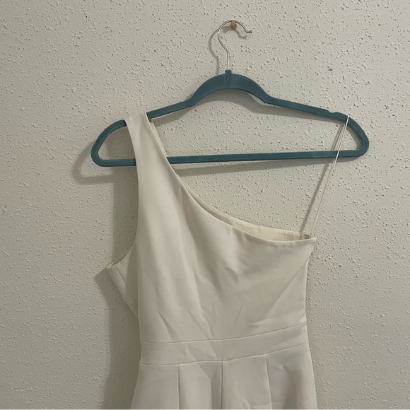 Likely Revolve Kelsey White One Shoulder Belted Wide Leg Jumpsuit - Size 0 - Picture 15 of 16